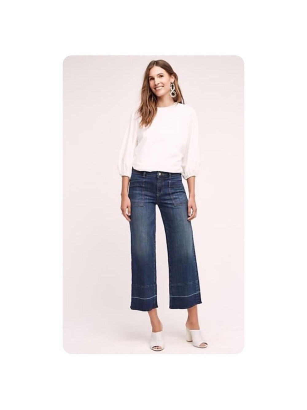 Anthropologie Pilcro and Letterpress Wide-Leg Crop Jeans